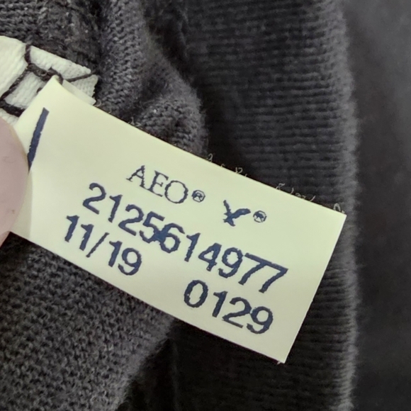 AE Rolling Stones Cropped Long Sleeve Graphic T-Shirt Charcoal Grey Size XS - Picture 9 of 9